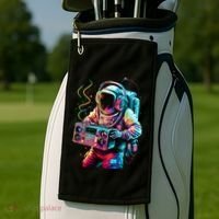 Funky Boombox Astronaut In Space Graphic And Teens Gift Golf Towel thumb 2