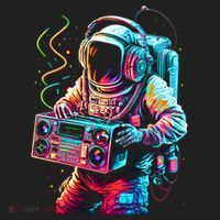 Funky Boombox Astronaut In Space Graphic And Teens Gift Golf Towel thumb 3