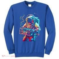 Funky Boombox Astronaut In Space Graphic And Teens Gift Sweatshirt thumb 0