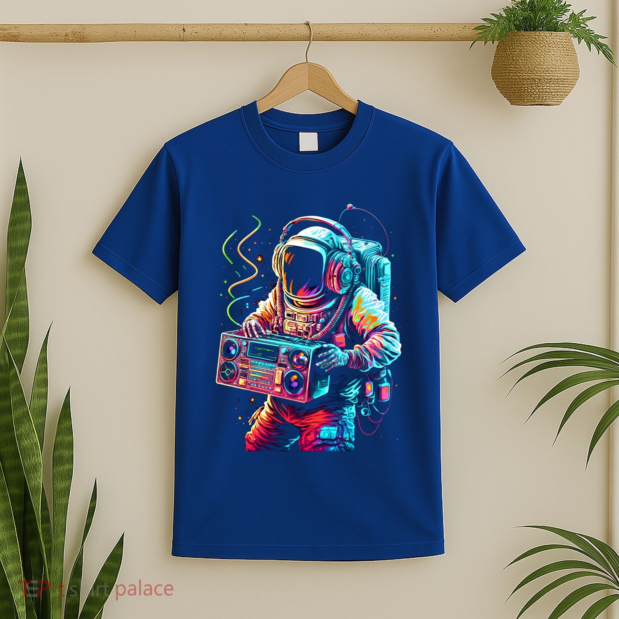 Funky Boombox Astronaut In Space Graphic And Teens Gift T-Shirt