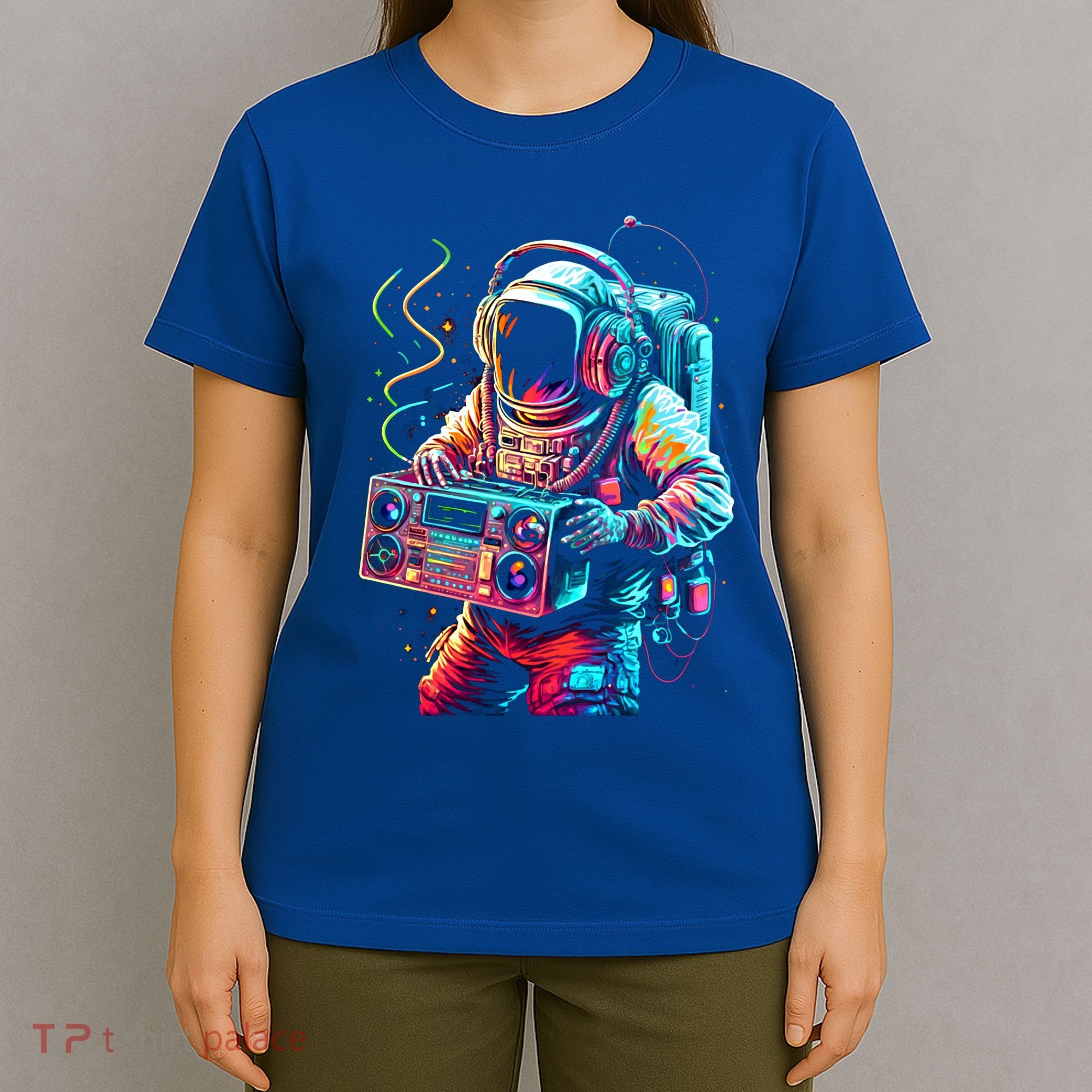 Funky Boombox Astronaut In Space Graphic And Teens Gift T-Shirt