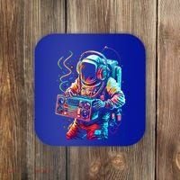 Funky Boombox Astronaut In Space Graphic And Teens Gift Coaster thumb 0