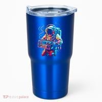 Funky Boombox Astronaut In Space Graphic And Teens Gift Tumbler thumb 0