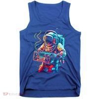 Funky Boombox Astronaut In Space Graphic And Teens Gift Tank Top thumb 0
