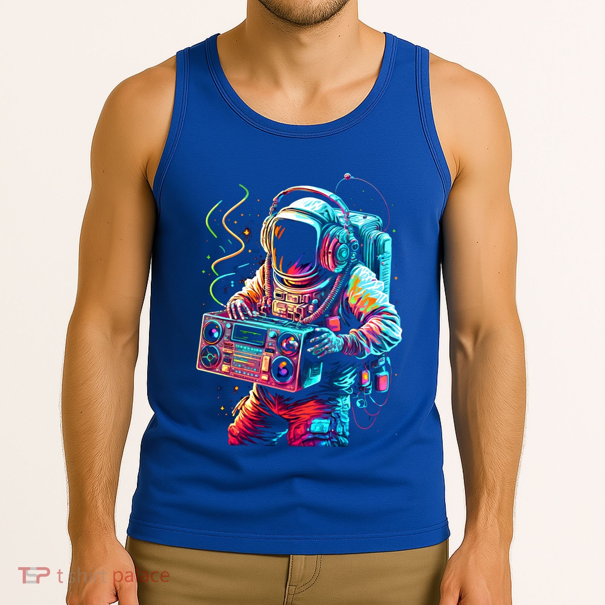 Funky Boombox Astronaut In Space Graphic And Teens Gift Tank Top