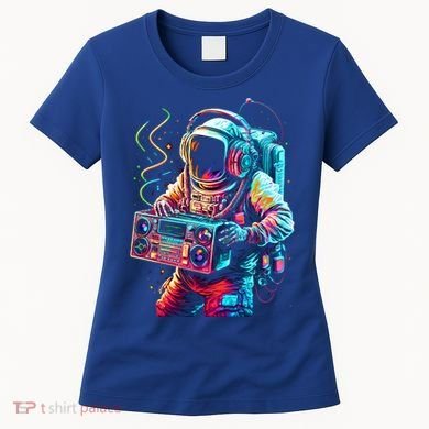 Funky Boombox Astronaut In Space Graphic And Teens Gift Women's T-Shirt