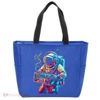 Funky Boombox Astronaut In Space Graphic And Teens Gift Tote Bag thumb 0