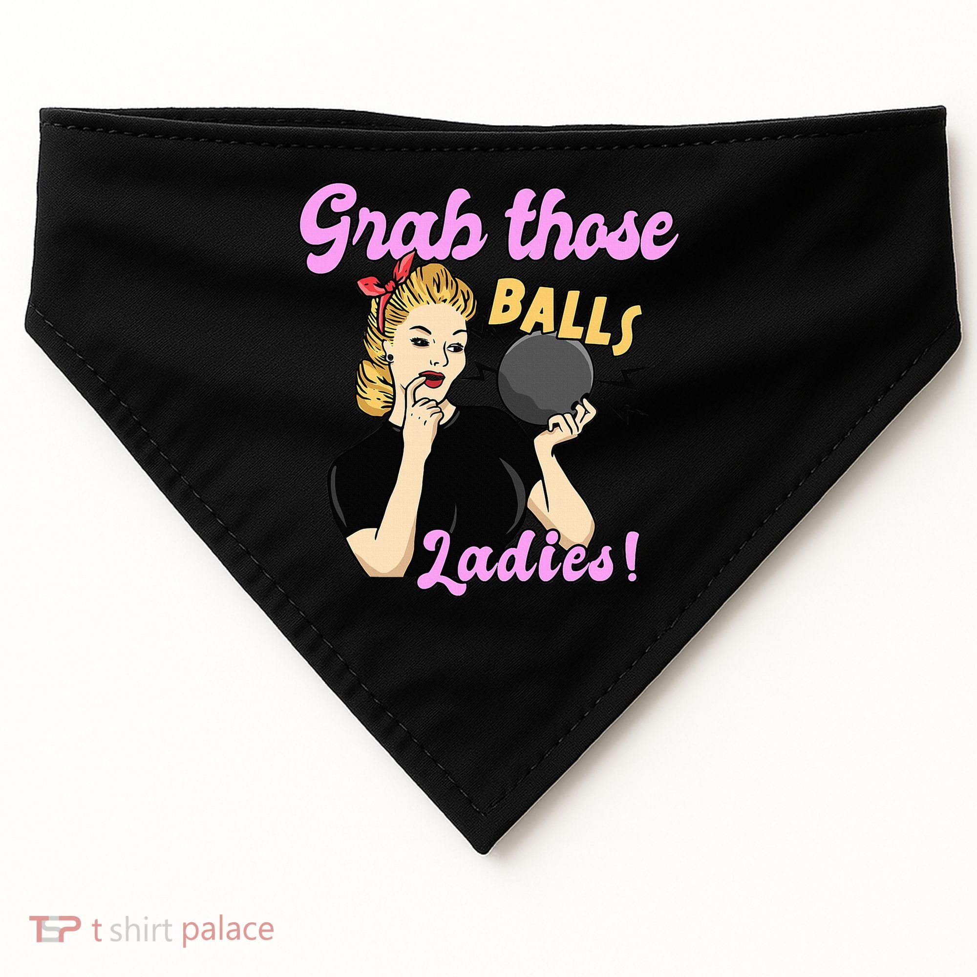 Funny Bowling Art For Bowler Ball Bowling Lover USA-Made Doggie Bandana