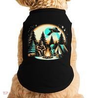 Funny Bigfoot & Alien Ufo Camping Outdoor Adventures Hiking Doggie Tank thumb 0