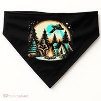 Funny Bigfoot & Alien Ufo Camping Outdoor Adventures Hiking USA-Made Doggie Bandana thumb 0