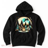 Funny Bigfoot & Alien Ufo Camping Outdoor Adventures Hiking Hoodie thumb 0
