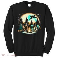Funny Bigfoot & Alien Ufo Camping Outdoor Adventures Hiking Sweatshirt thumb 0