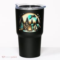 Funny Bigfoot & Alien Ufo Camping Outdoor Adventures Hiking Tumbler thumb 0