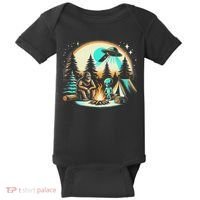 Funny Bigfoot & Alien Ufo Camping Outdoor Adventures Hiking Baby Bodysuit thumb 0