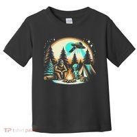 Funny Bigfoot & Alien Ufo Camping Outdoor Adventures Hiking Toddler T-Shirt thumb 0