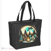 Funny Bigfoot & Alien Ufo Camping Outdoor Adventures Hiking Tote Bag thumb 2