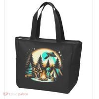 Funny Bigfoot & Alien Ufo Camping Outdoor Adventures Hiking Tote Bag thumb 3