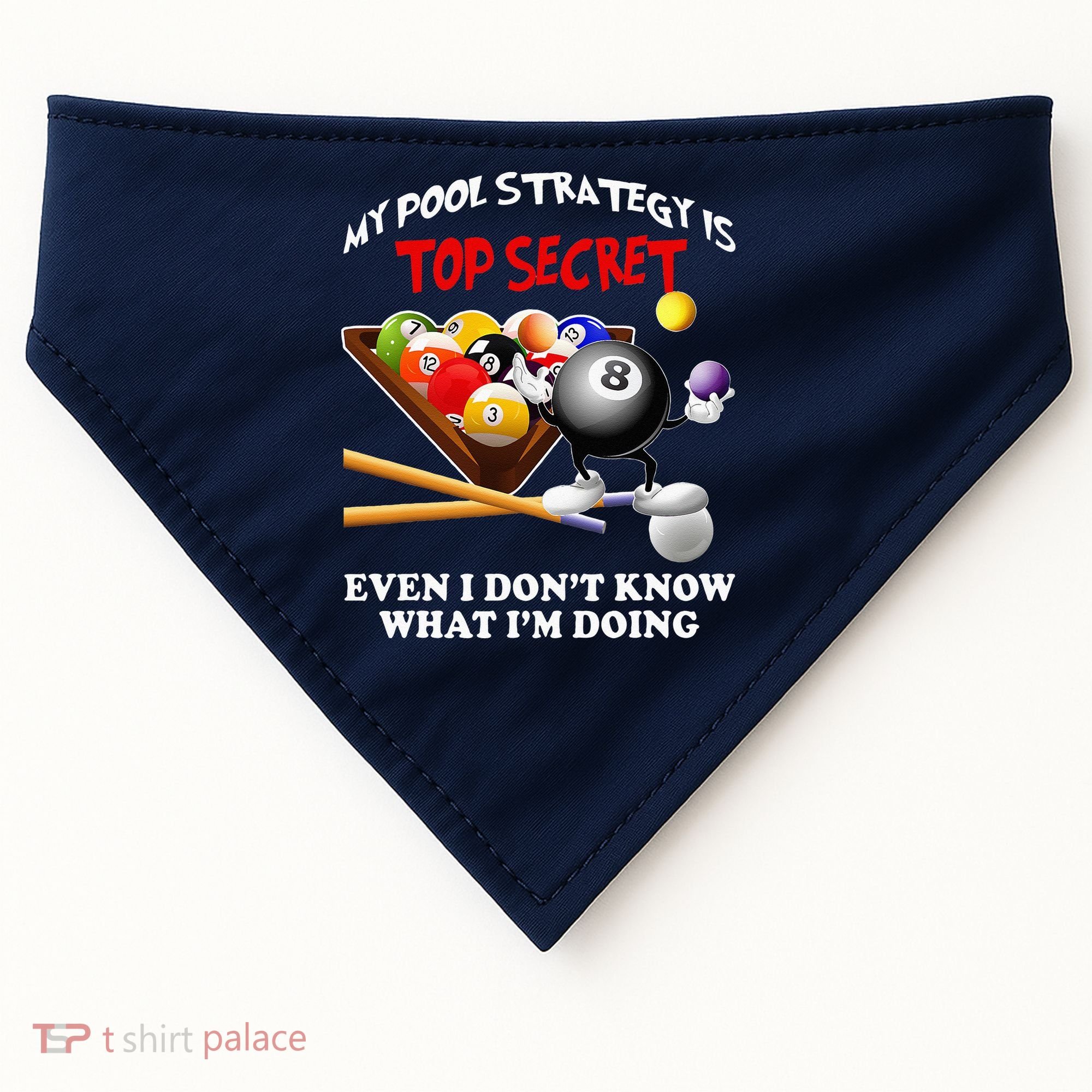 Funny Billiards ArtFor Men Women Billiards Pool Players USA-Made Doggie Bandana