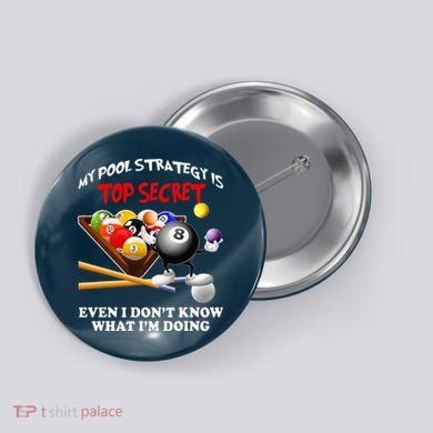 Funny Billiards ArtFor Men Women Billiards Pool Players Button