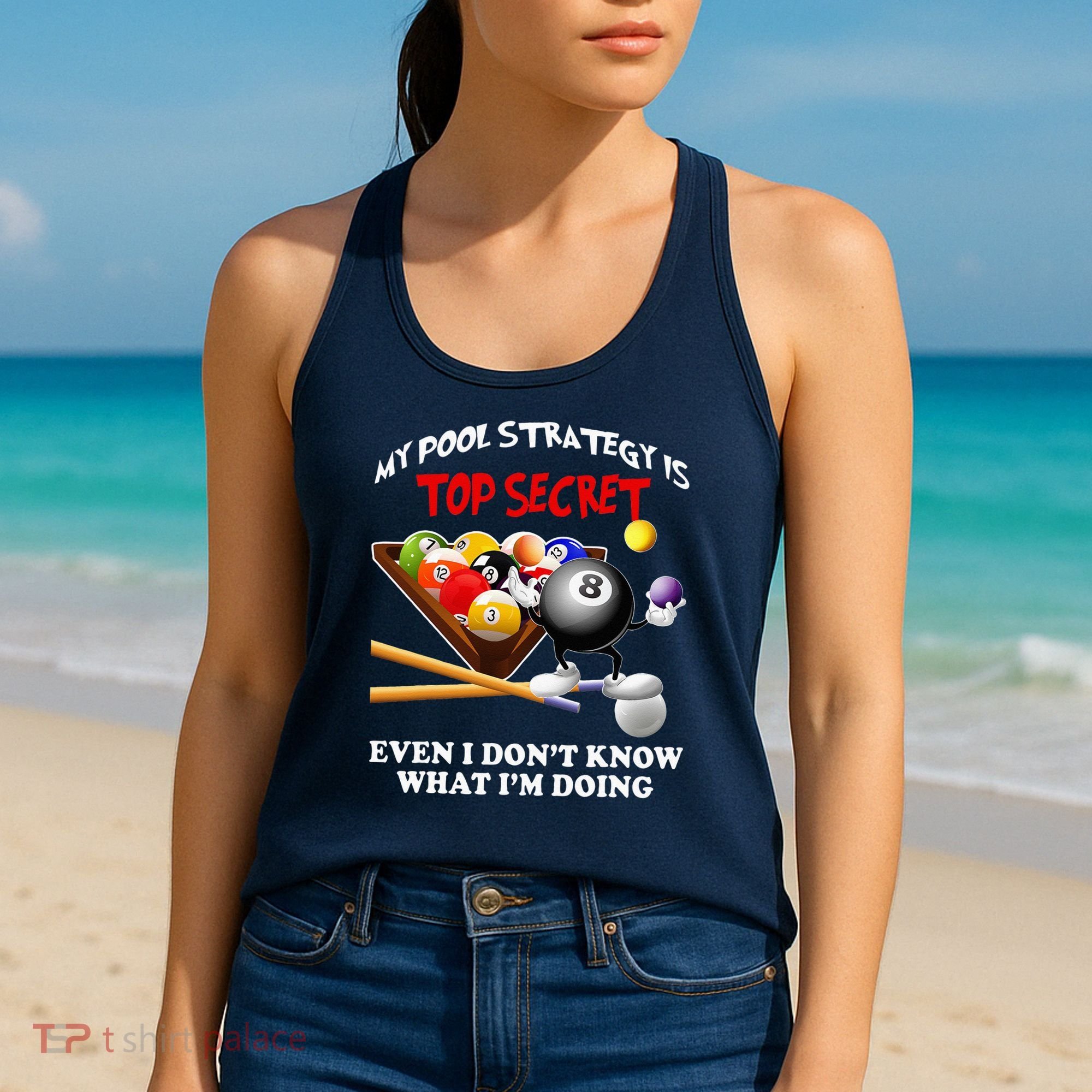 Funny Billiards ArtFor Men Women Billiards Pool Players Women's Tank Top