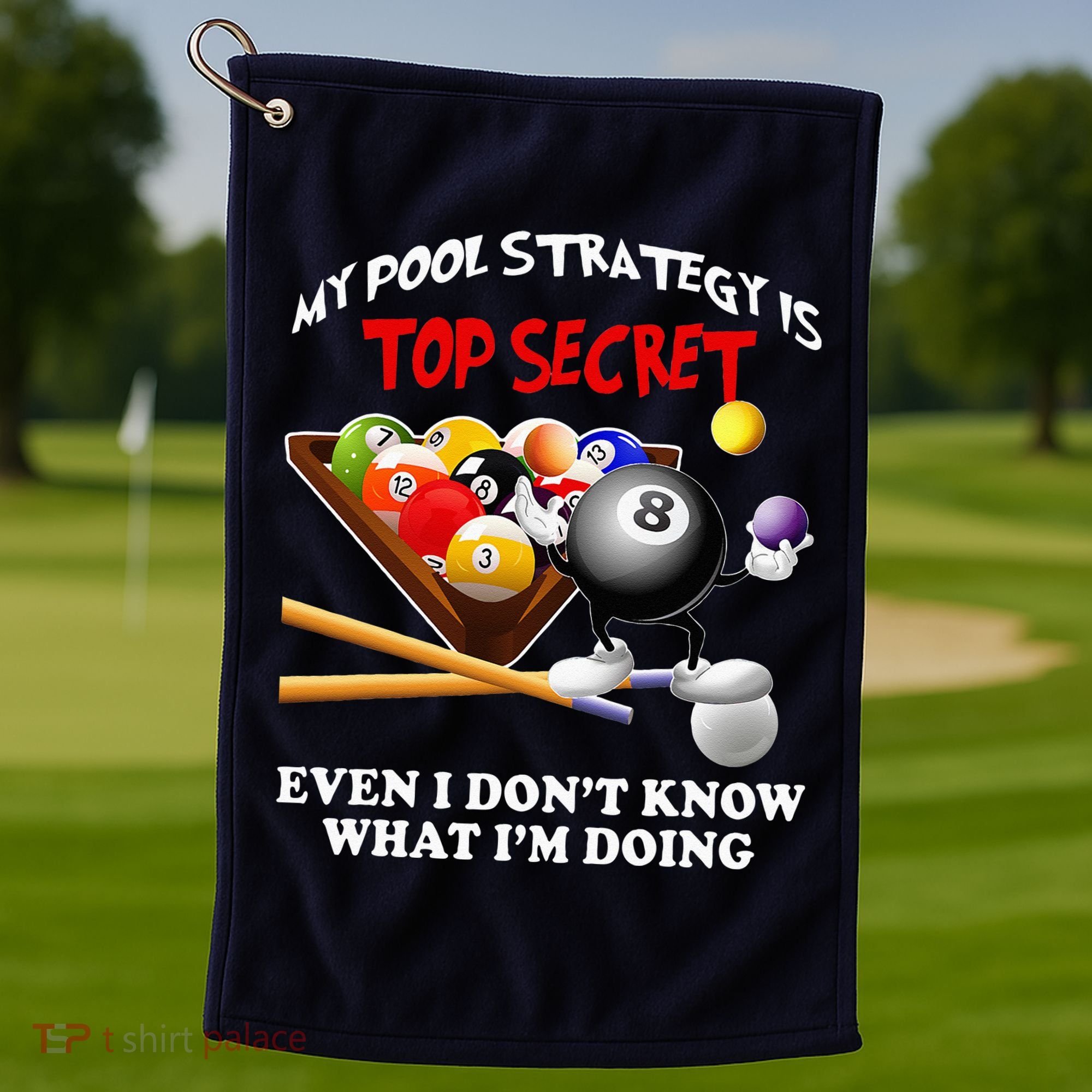 Funny Billiards ArtFor Men Women Billiards Pool Players Golf Towel