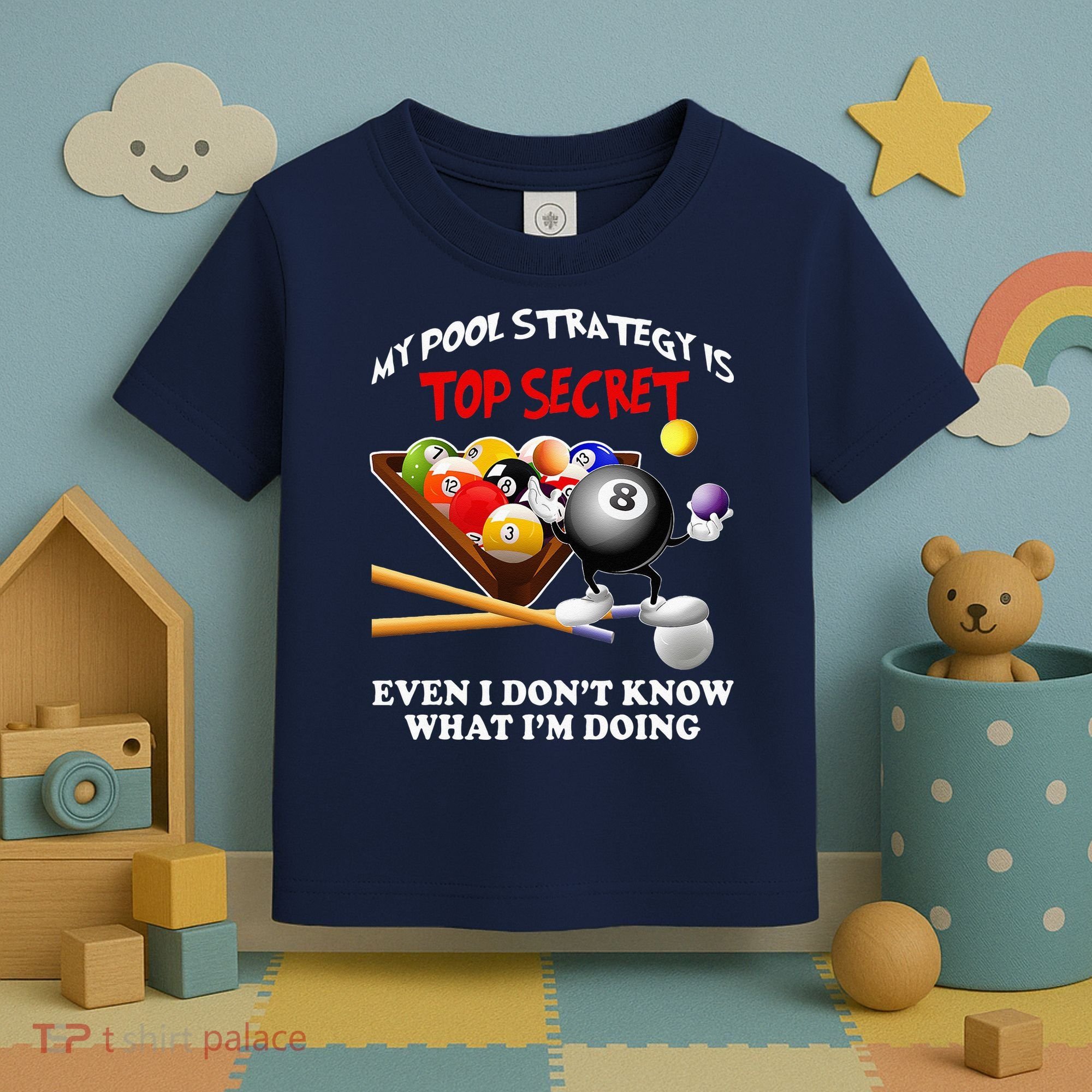 Funny Billiards ArtFor Men Women Billiards Pool Players Toddler T-Shirt