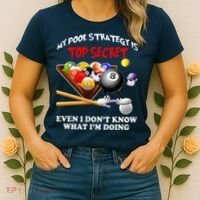 Funny Billiards ArtFor Men Women Billiards Pool Players Women's T-Shirt thumb 2