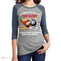 Funny Billiards ArtFor Men Women Billiards Pool Players Women's Tri-Blend 3/4-Sleeve Raglan Shirt thumb 2