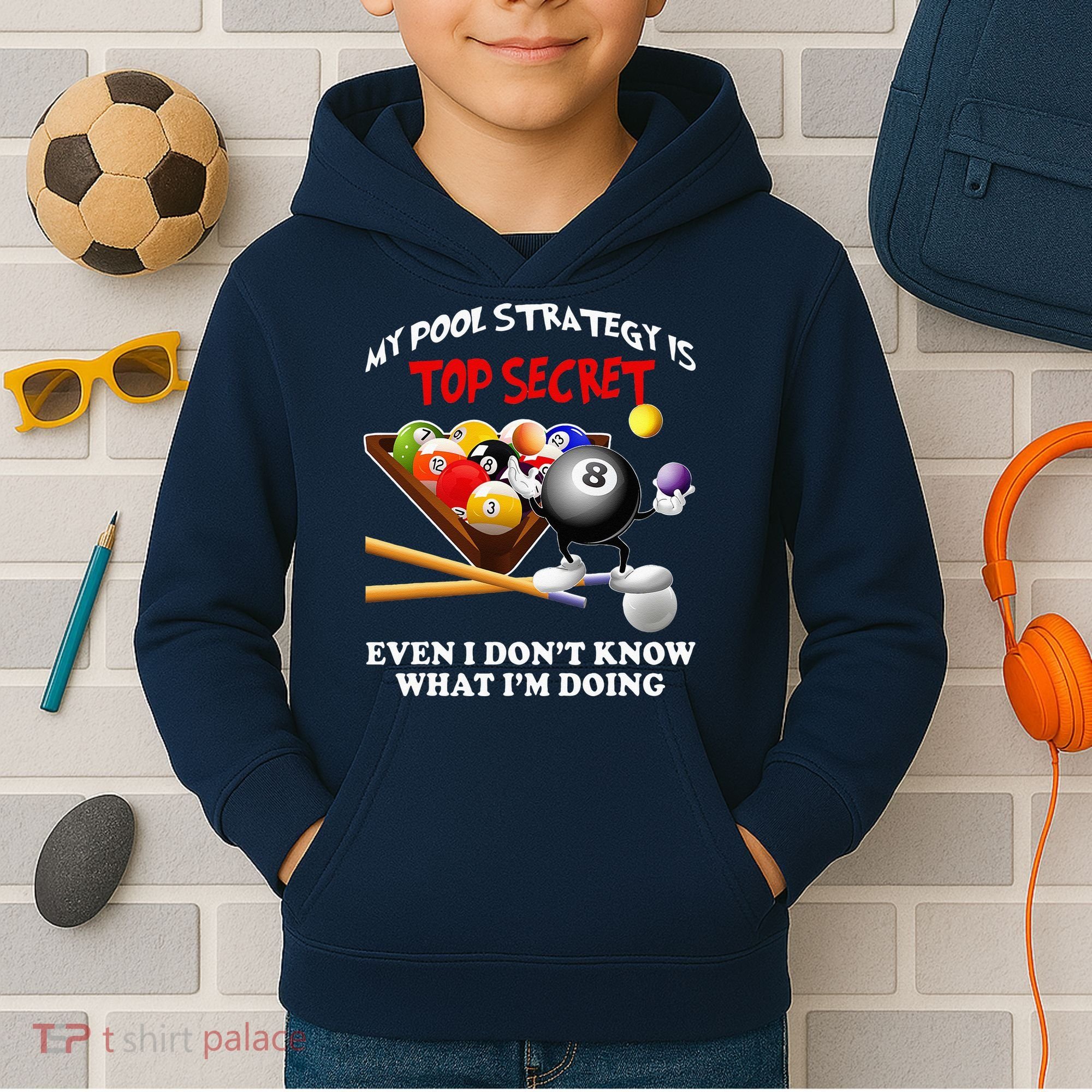 Funny Billiards ArtFor Men Women Billiards Pool Players Kids Hoodie