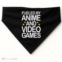 Fueled By Anime And Video Games Gaming USA-Made Doggie Bandana thumb 0