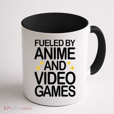 Fueled By Anime And Video Games Gaming Coffee Mug back