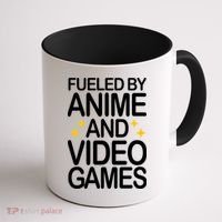 Fueled By Anime And Video Games Gaming Coffee Mug thumb 1