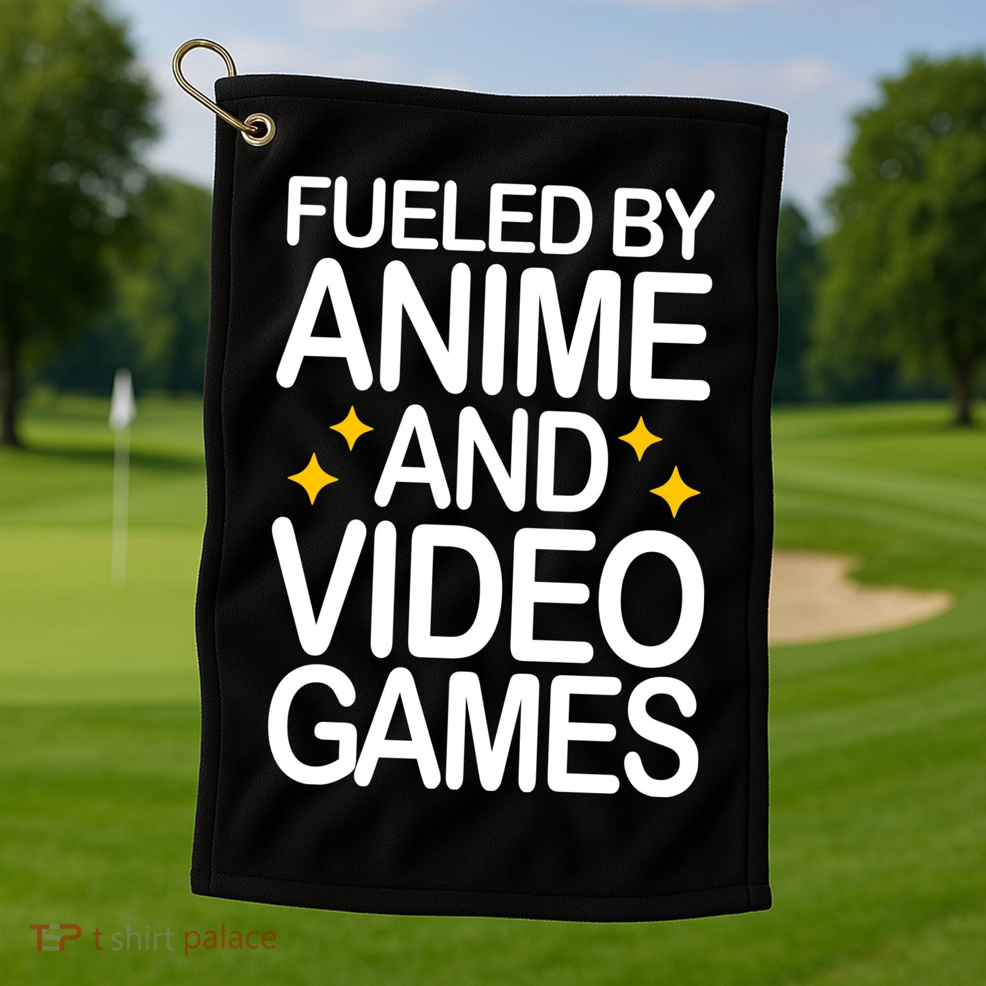 Fueled By Anime And Video Games Gaming Golf Towel