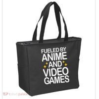 Fueled By Anime And Video Games Gaming Tote Bag thumb 2