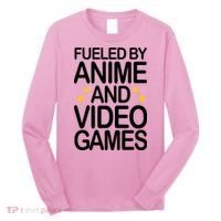 Fueled By Anime And Video Games Gaming Long Sleeve Shirt thumb 0
