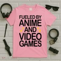 Fueled By Anime And Video Games Gaming T-Shirt thumb 5
