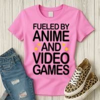 Fueled By Anime And Video Games Gaming Women's T-Shirt thumb 3