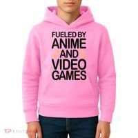 Fueled By Anime And Video Games Gaming Kids Hoodie thumb 4