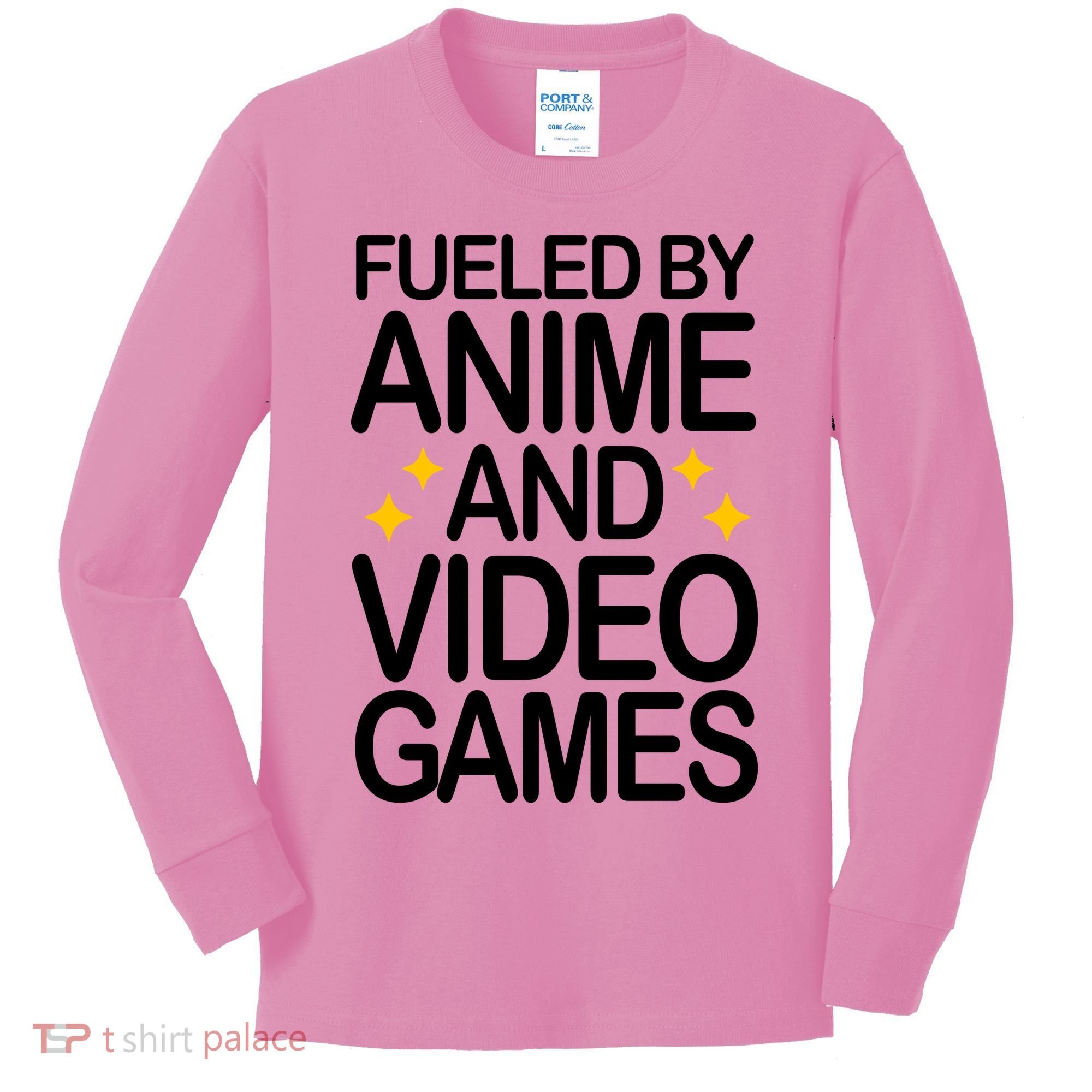Fueled By Anime And Video Games Gaming Kids Long Sleeve Shirt