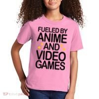 Fueled By Anime And Video Games Gaming Kids T-Shirt thumb 2