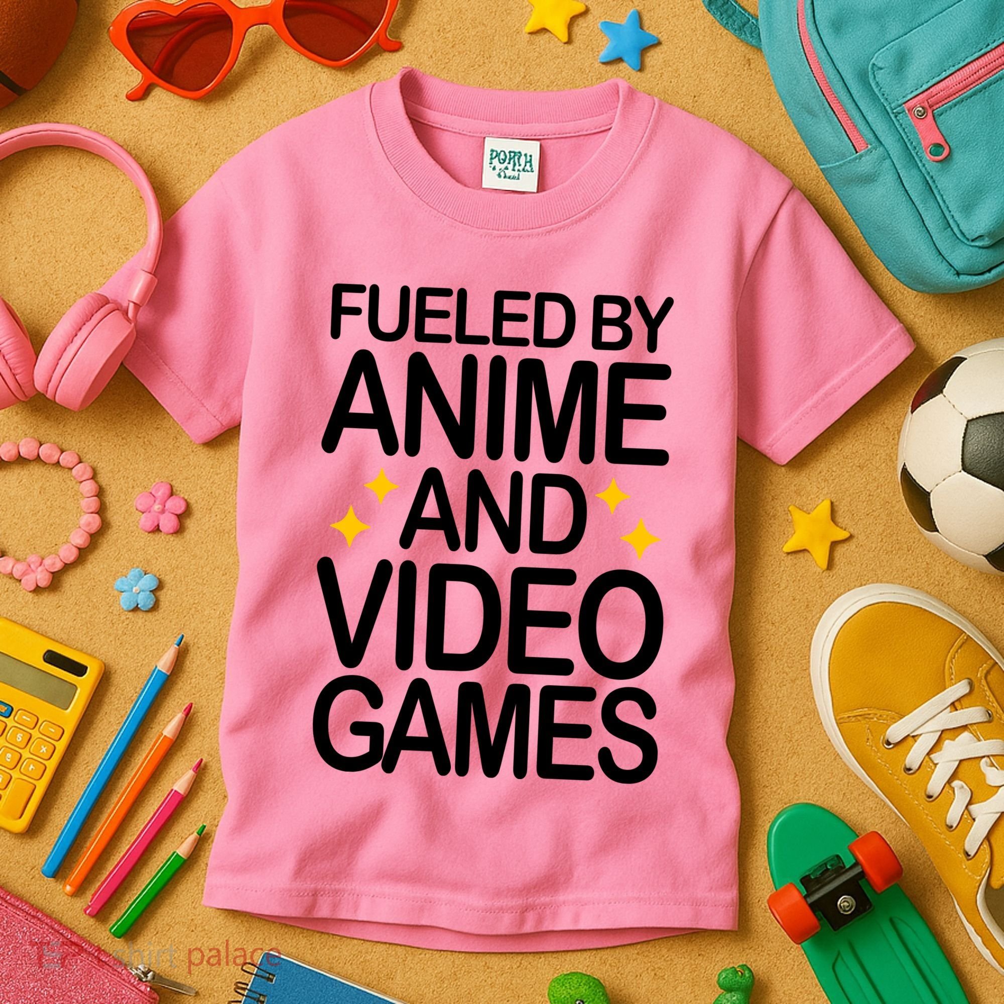 Fueled By Anime And Video Games Gaming Kids T-Shirt