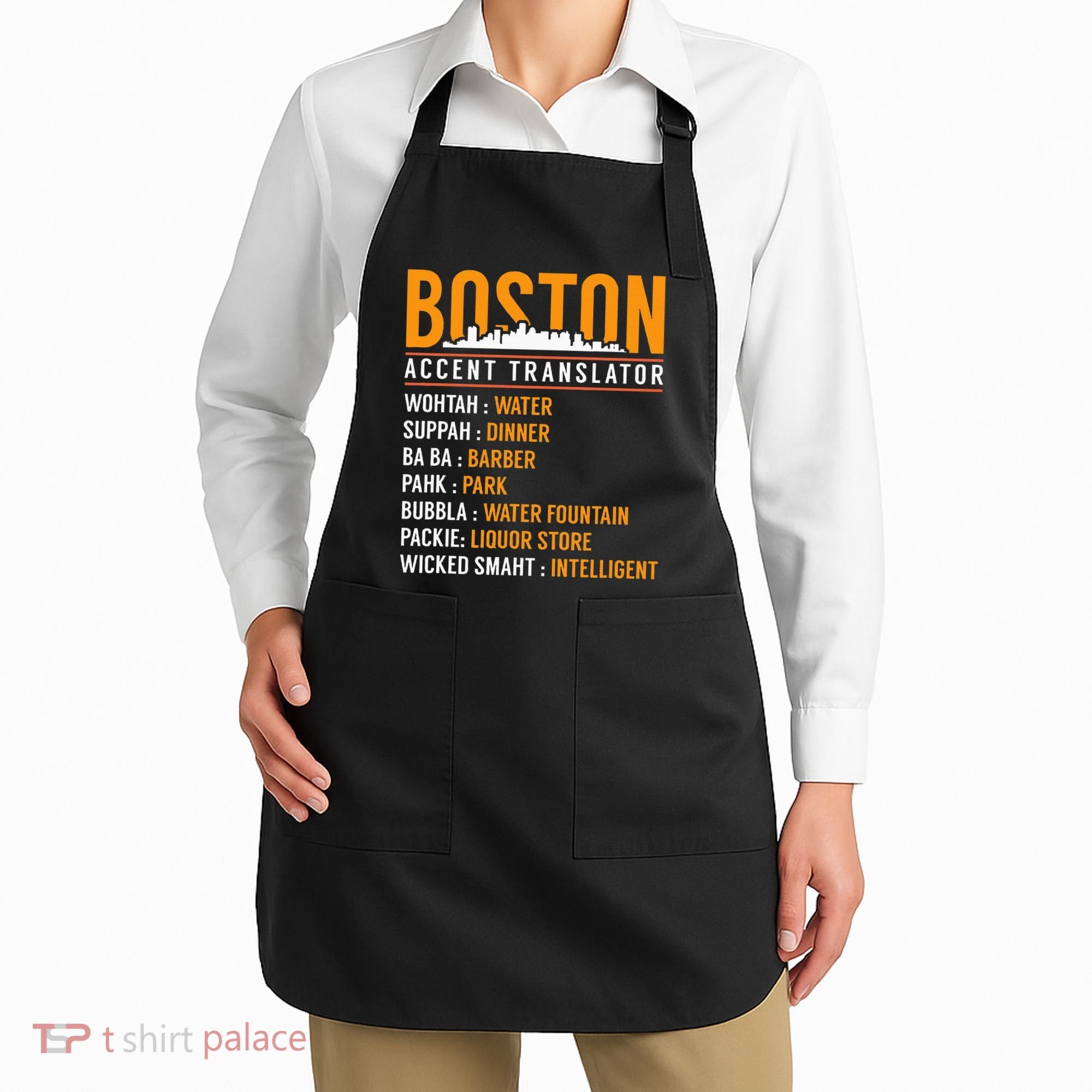 Funny Boston Accent Translator Apron