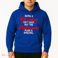 Funny Being A Christian Isn't Easy Retirement Plan Amazing Gift Hoodie thumb 2