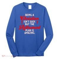 Funny Being A Christian Isn't Easy Retirement Plan Amazing Gift Long Sleeve Shirt thumb 0