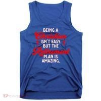Funny Being A Christian Isn't Easy Retirement Plan Amazing Gift Tank Top thumb 0