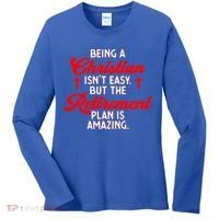 Funny Being A Christian Isn't Easy Retirement Plan Amazing Gift Women's Long Sleeve Shirt thumb 0