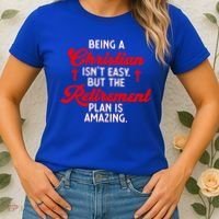 Funny Being A Christian Isn't Easy Retirement Plan Amazing Gift Women's T-Shirt thumb 2
