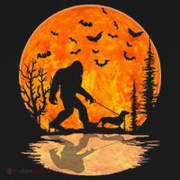 Funny Bigfoot and Wiener Dog Halloween Costume Women's Hoodie thumb 2