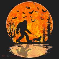 Funny Bigfoot and Wiener Dog Halloween Costume Hat thumb 2