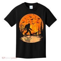 Funny Bigfoot and Wiener Dog Halloween Costume Kids T-Shirt thumb 0
